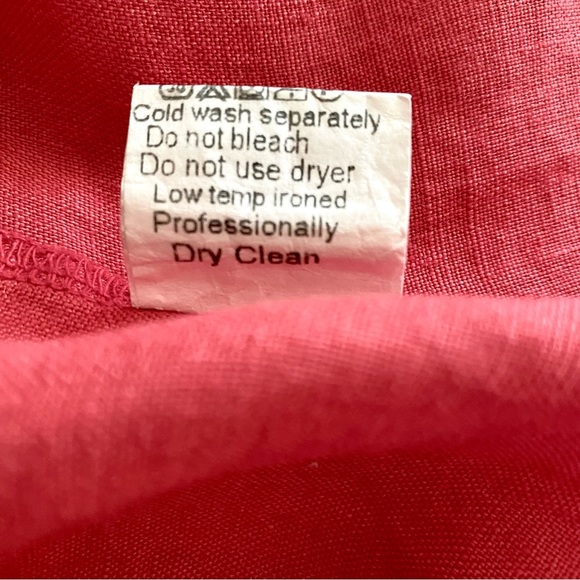 Terzo Millennio Orange Linen Sleeveless Dress Size Medium  Midi Maxi Lagenlook - Picture 12 of 14